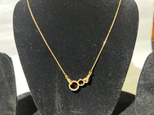 Trendy Double Ring Pendant Necklace – Elegant Imitation Jewelry for Women