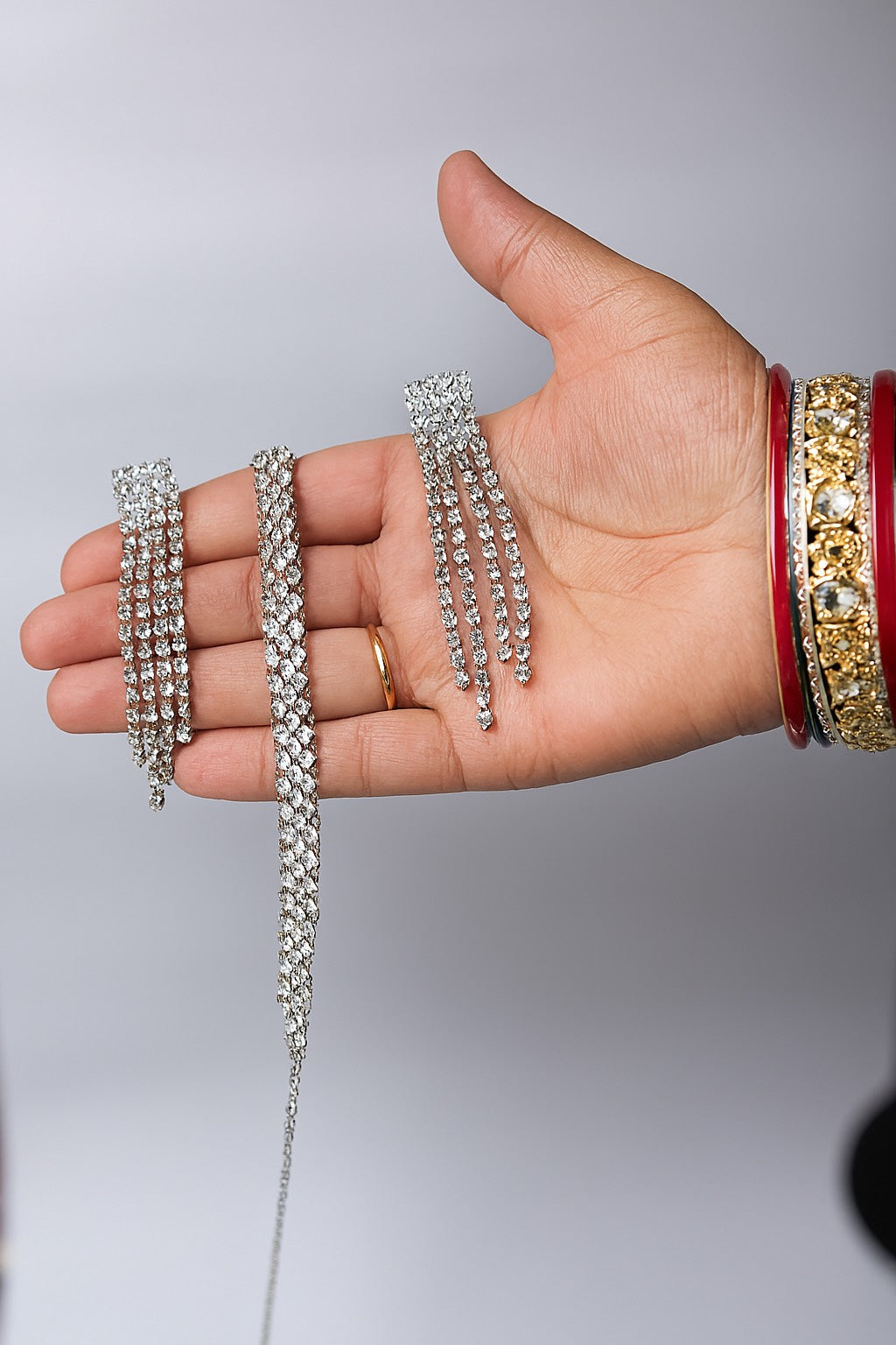Silver-Platted Non AD Studded Necklace Jewellery SET