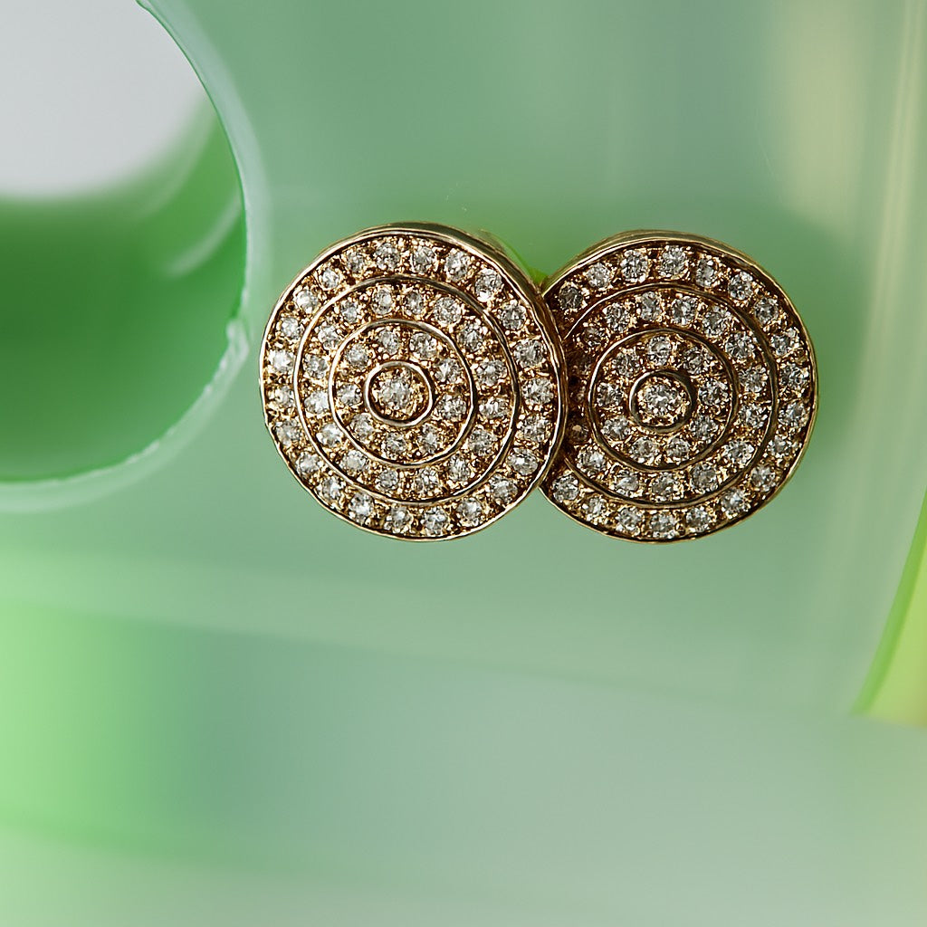 Gold Plated Round Shaped Cubic Zirconia Earring