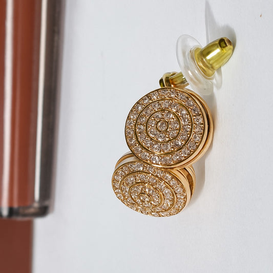 Gold Plated Round Shaped Cubic Zirconia Earring